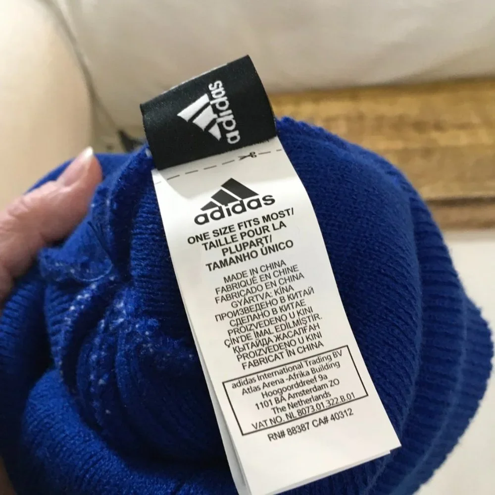 Adidas Kansas Jayhawks Unisex Pom Beanie NWOT - Picture 6 of 7